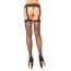 LEG AVENUE - STOCKINGS WITH BACK SEAM AND LACE GARTER